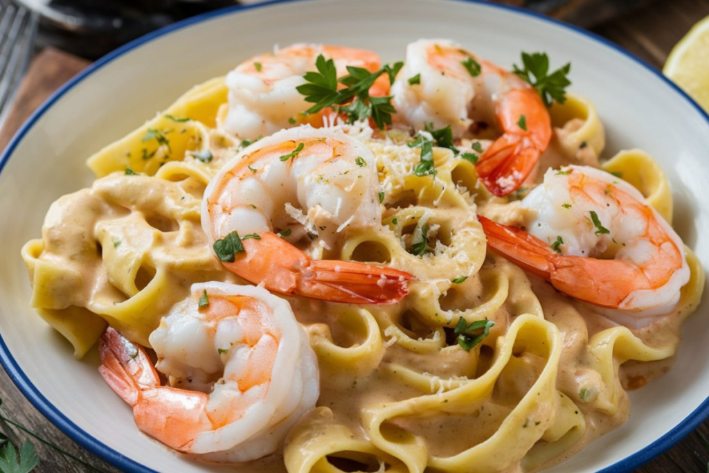 Creamy Lemon Garlic Shrimp Pasta