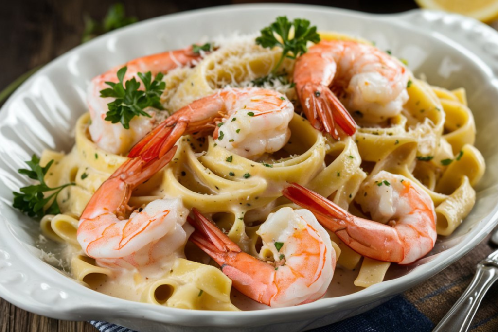 Creamy Lemon Garlic Shrimp Pasta