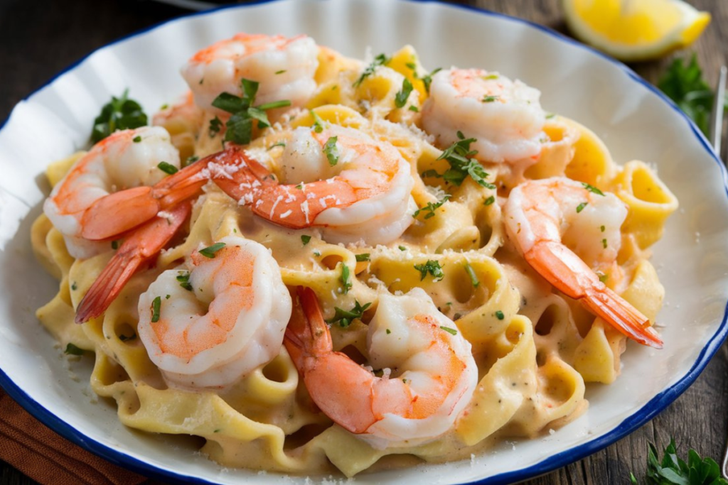 Creamy Lemon Garlic Shrimp Pasta