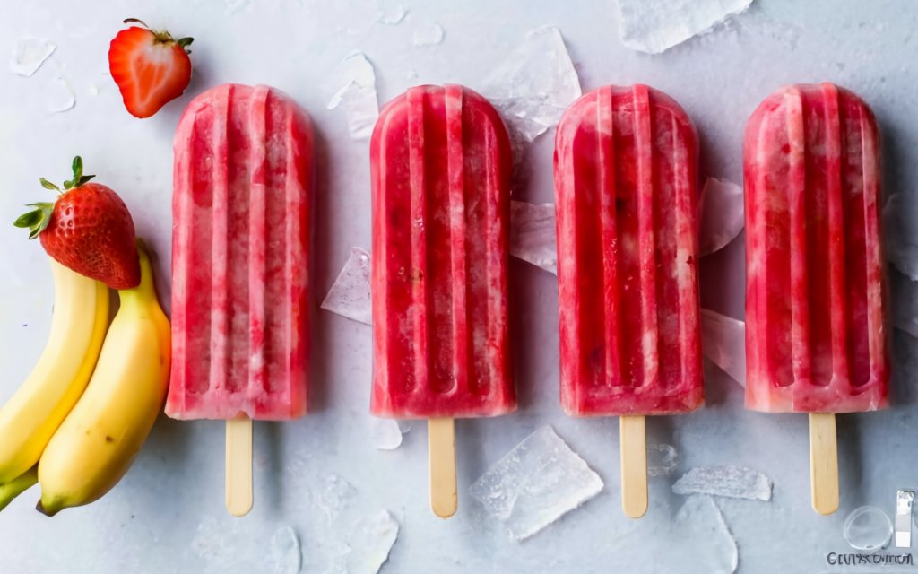 Easy 4-Ingredient Strawberry Banana Popsicles